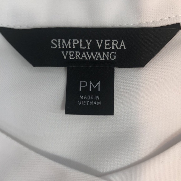 Simply Vera Wang Cuffed Short Sleeve Petite Top Medium Petite - Picture 6 of 10